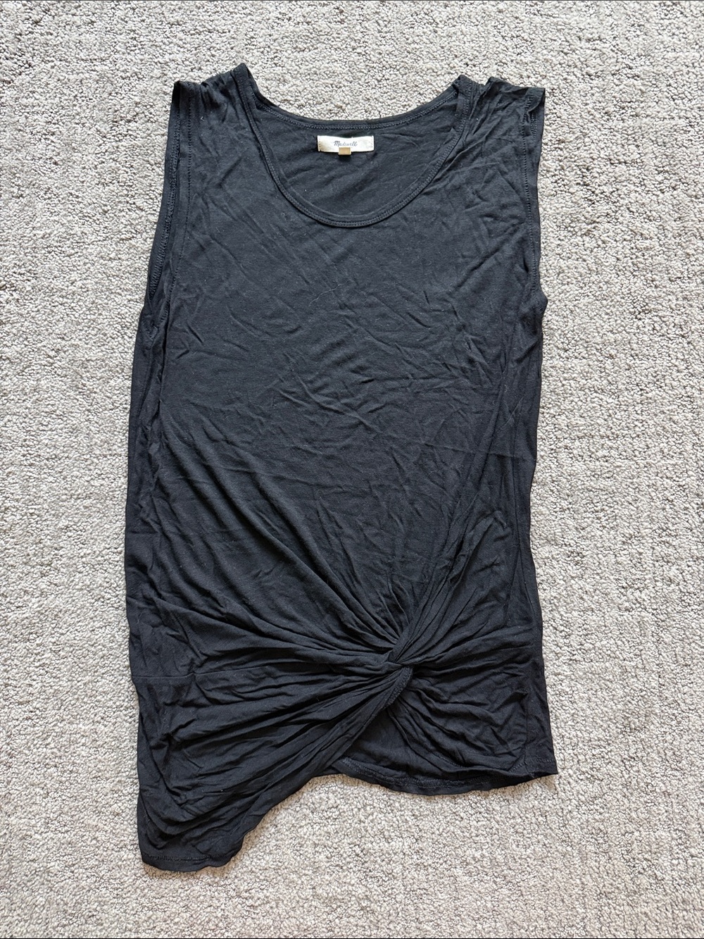Madewell Black Twist-Knot Sleeveless Tank